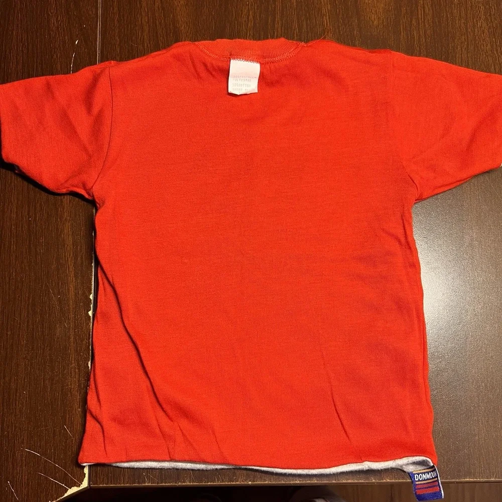 Vintage Donmoor Boys Reversible T-Shirt Red Gray Double Layer USA Sz 6–7 80s EUC